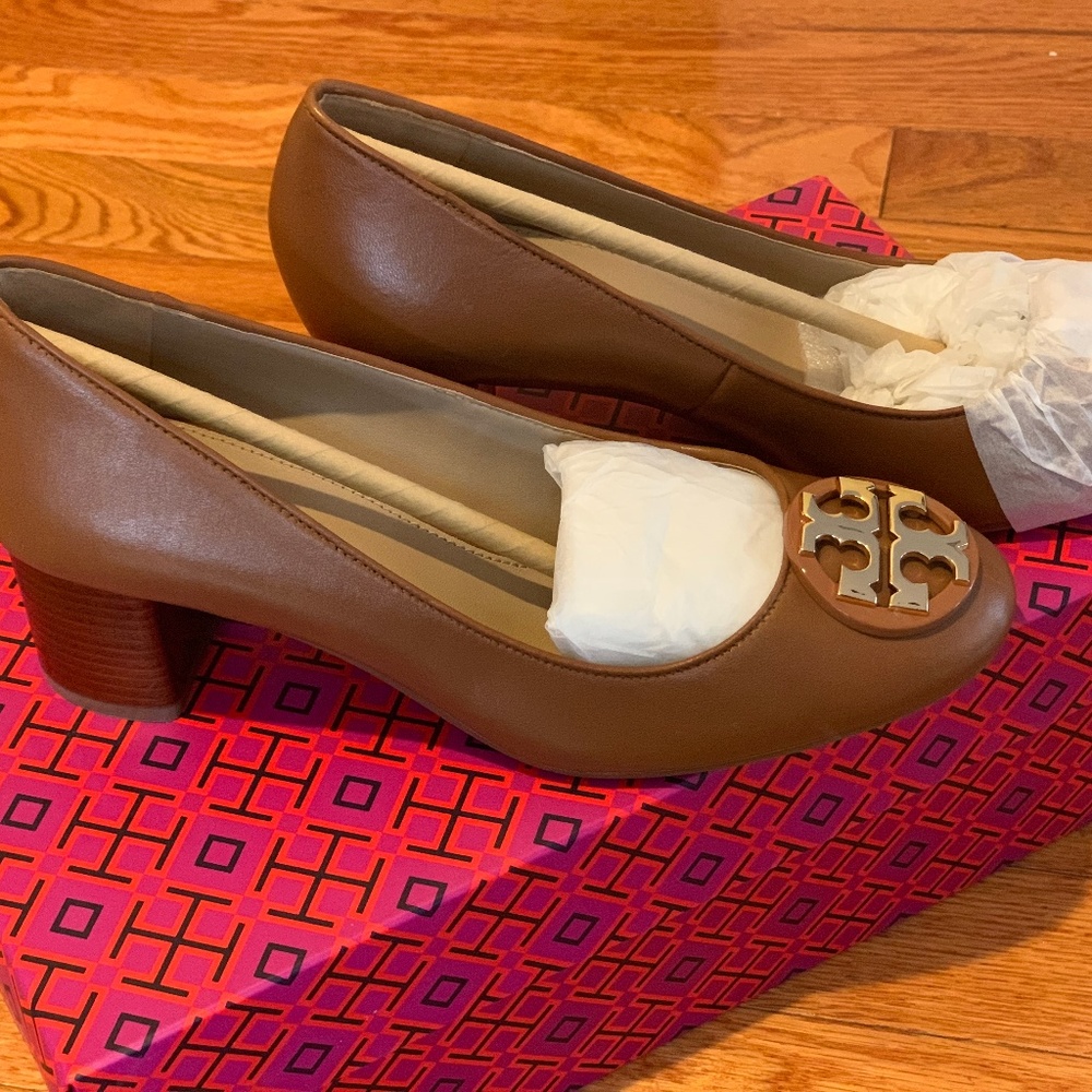 TORY BURCH Janey 50MM Pump/Calf Leather, Royal Tan